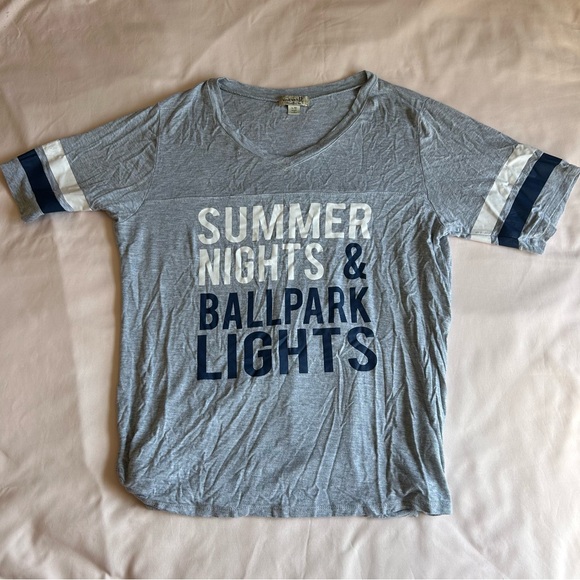 “Summer Nights & Ballpark Lights” Graphic Top - Size Large - Picture 1 of 7